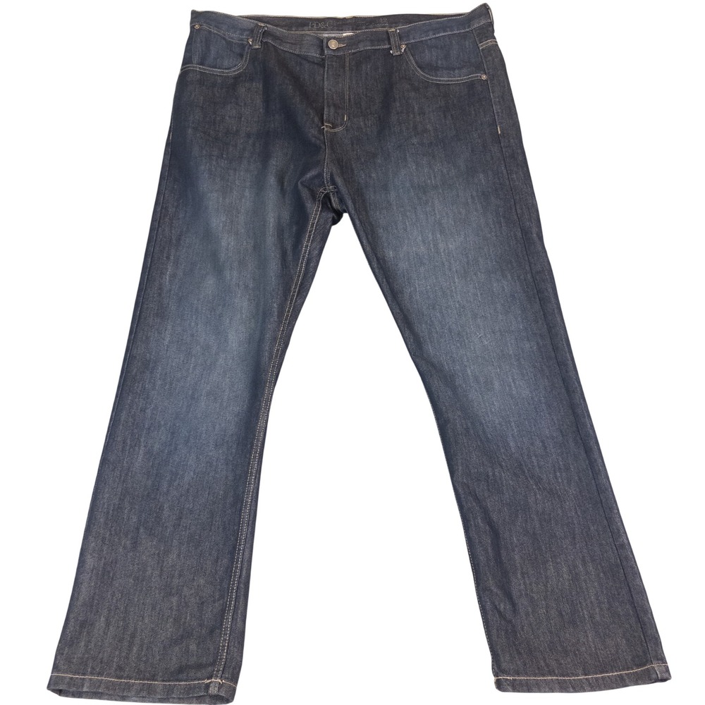 PD&C Mens Dark Wash Straight Leg Jeans Denim Blue 46x32 PJXB5K0AMX